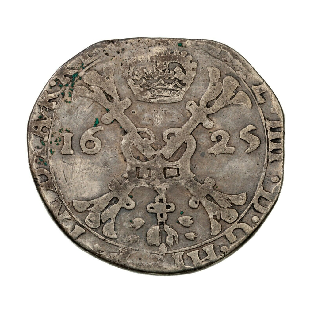 1625 Spanish Netherlands BRABANT Patagon Silver Coin in VF, KM 53.1