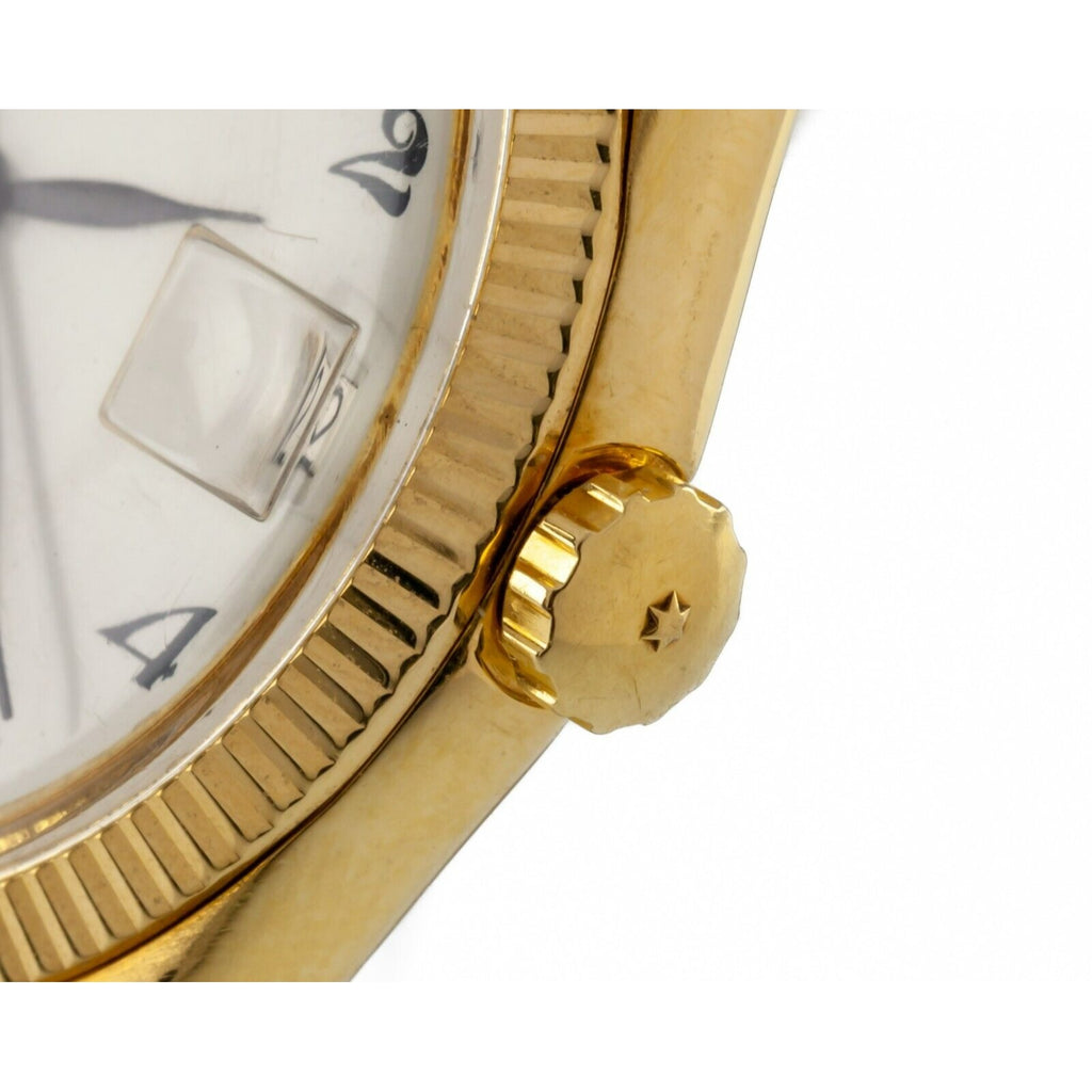 Baume & Mercier 18k Yellow Gold Baumatic Women's Watch w/ Leather Band 3194