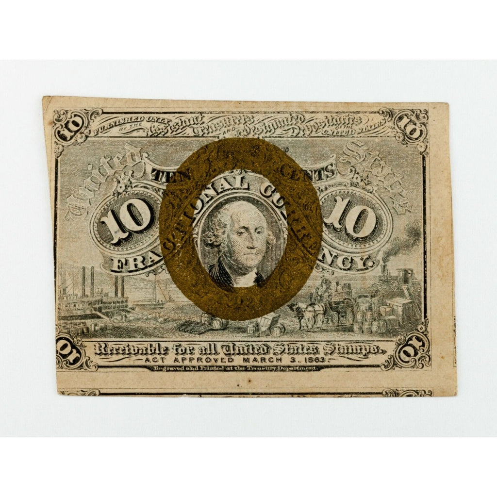 US 2nd Issue Fractional Currency $.10 Note Fr 1245 in AU Condition