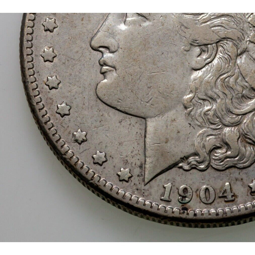 1904-S $1 Silver Morgan Dollar in Extra Fine XF Condition, Light Gray Color