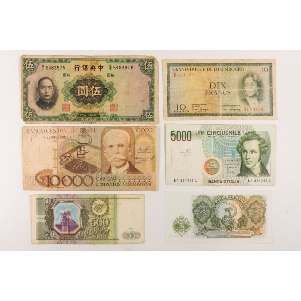 50 World Banknotes. Europe, Asia, Central & South America