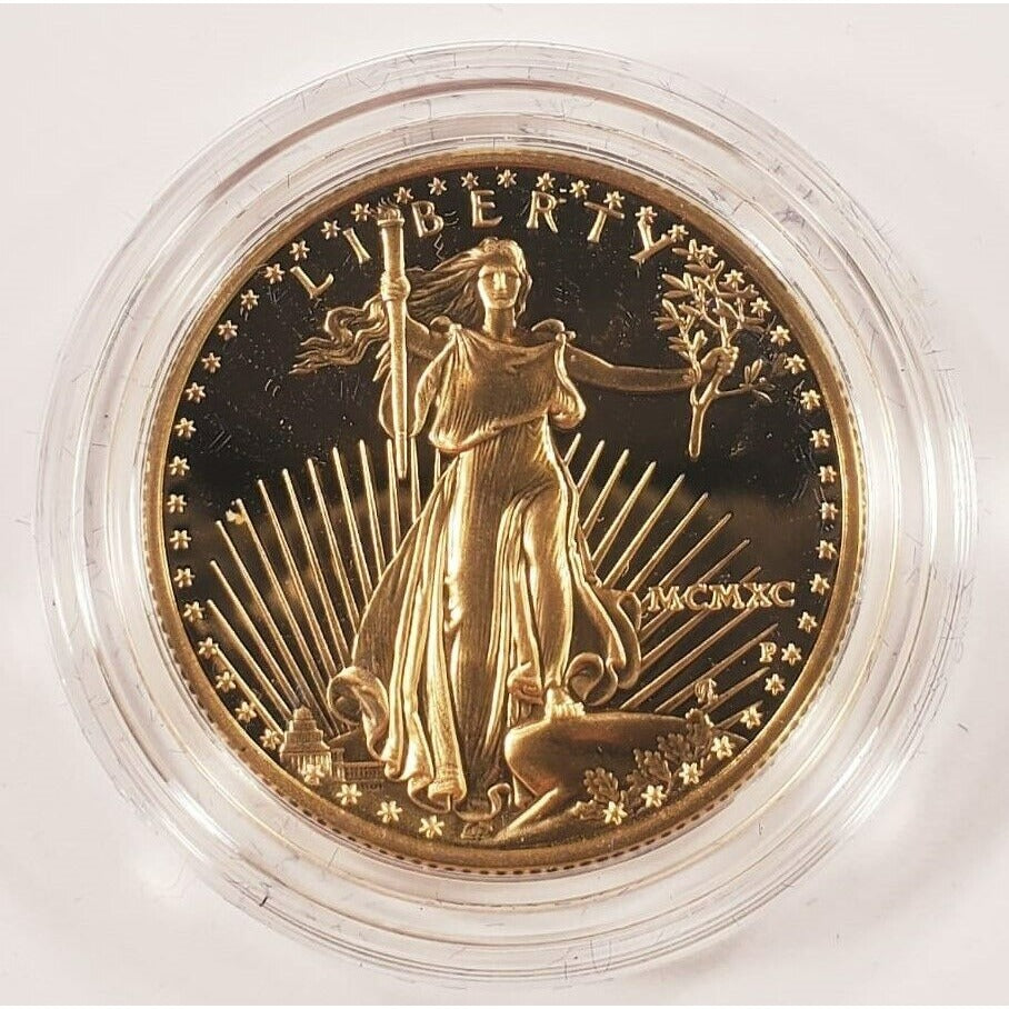 1990-P $25 1/2 Oz. Gold American Eagle Proof Coin w/ Original Box, Case, and CoA