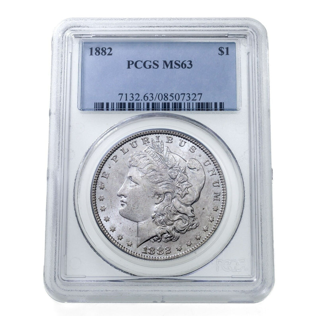 1882 $1 Silver Morgan Dollar Graded by PCGS as MS-63