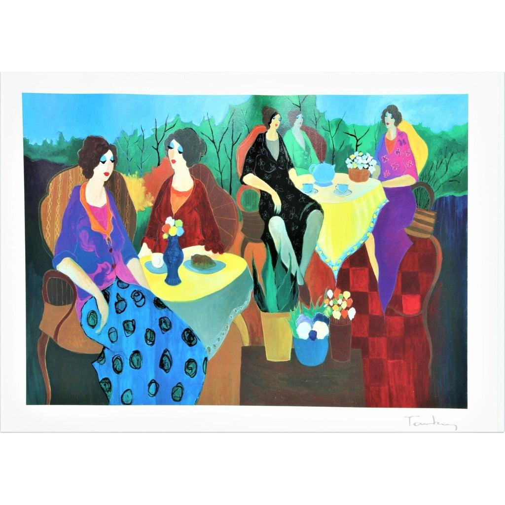 "Morning Social" by Iztchak Tarkey Signed in Plate Lithograph