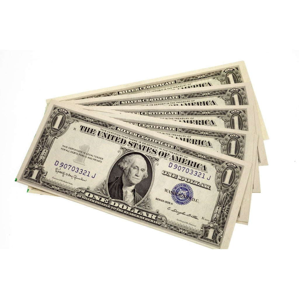 Lot of 20 Consecutive 1935-H $1 Silver Cerficates in UNC Condition