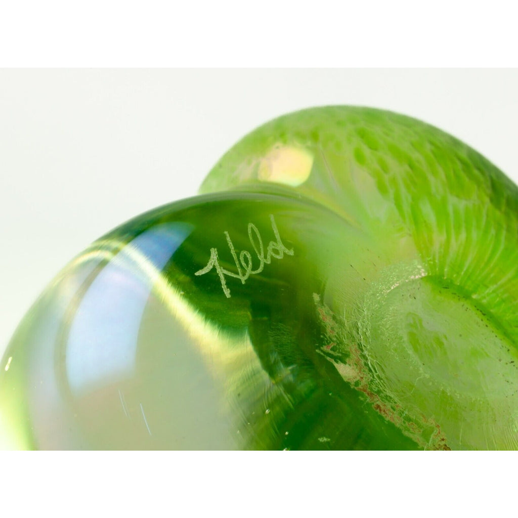 Robert Held Two-Color Iridescent Glass Paperweight Gorgeous!