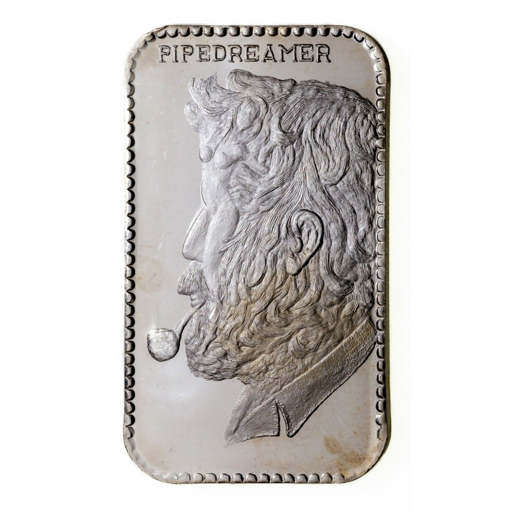 1973 The Pipedreamer By BELFORD MINT 1 oz. .999 Fine Silver Art Bar