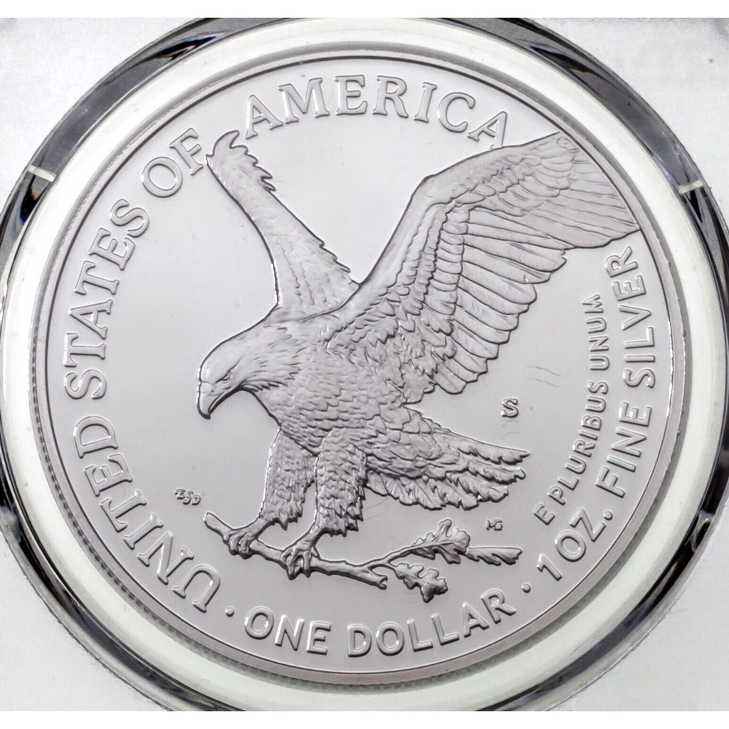 2021-S $1 Silver American Eagle Proof Type 2 Graded by PCGS as PR70DCAM 1st
