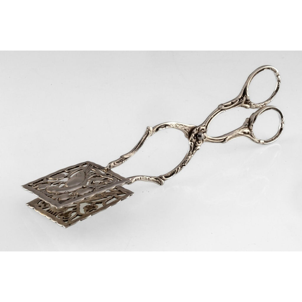Sterling Silver Toast Tongs 18th Century with Figural Bird Design