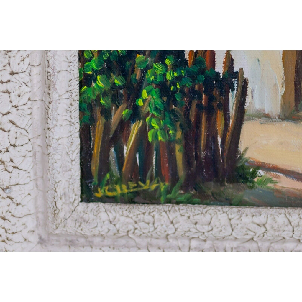 "Los Teques, Venezuela" Oil on Canvas Painting Signed J Cueva Framed