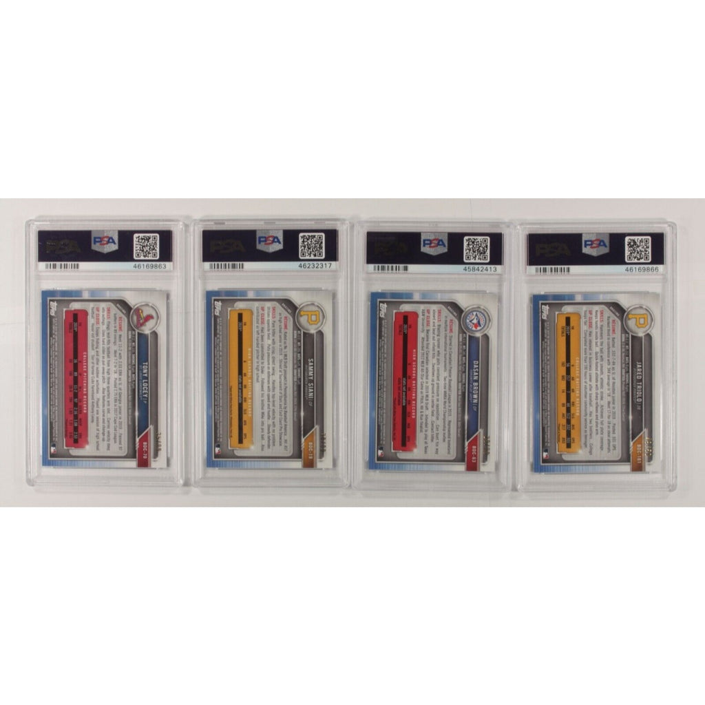 Lot Of 4 PSA 10 2019 Bowman Chrome Draft Sapphire Locey, Siani, Triolo, Brown