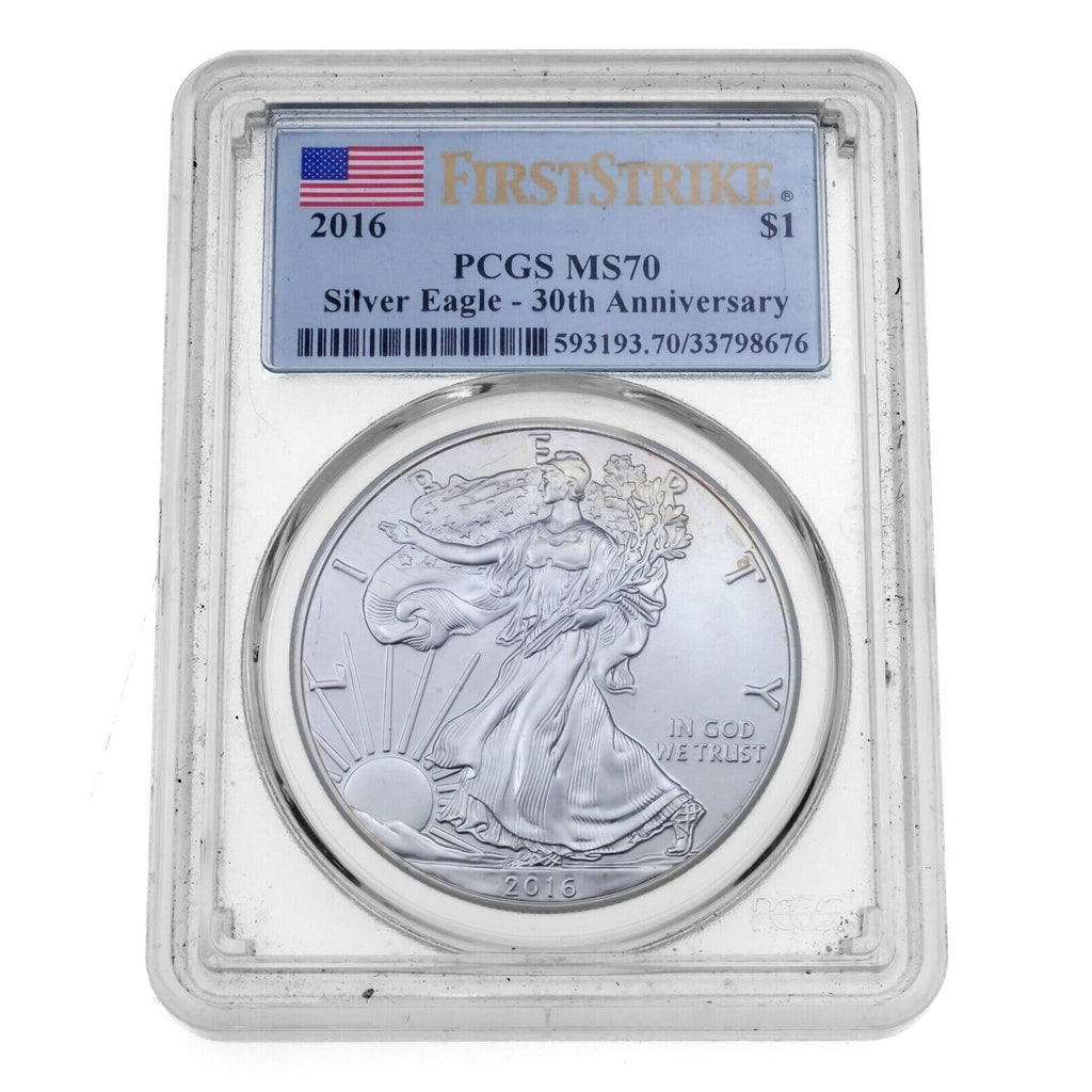 2016 $1 Silver American Eagle 30th Anniversary PCGS First Strike MS70