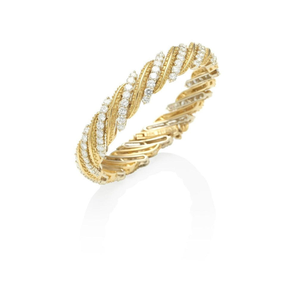 Hammerman Brothers: 18K Bi-Color Gold And Diamond Bracelet Carat Weight: 12.25c
