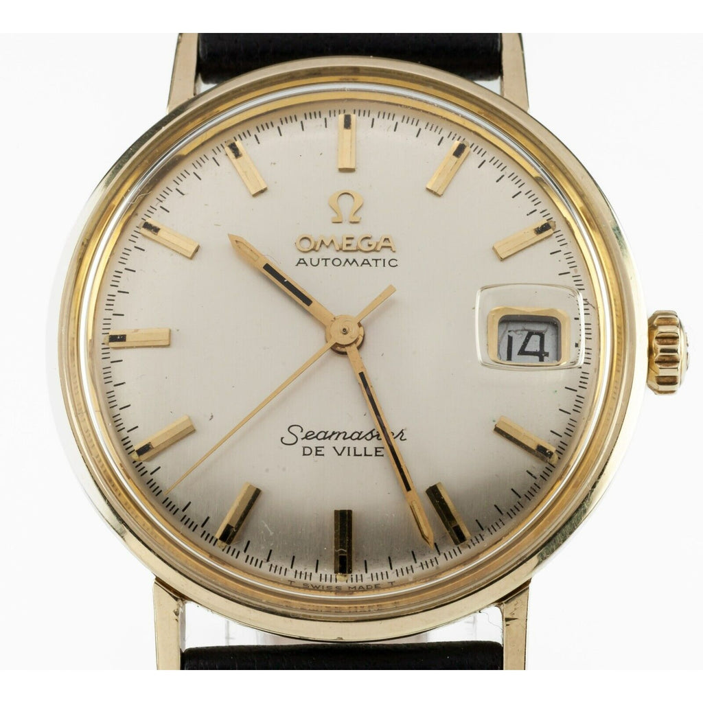 Omega Men's Gold-Plated Automatic Seamaster Deville w/ Leather Band 563