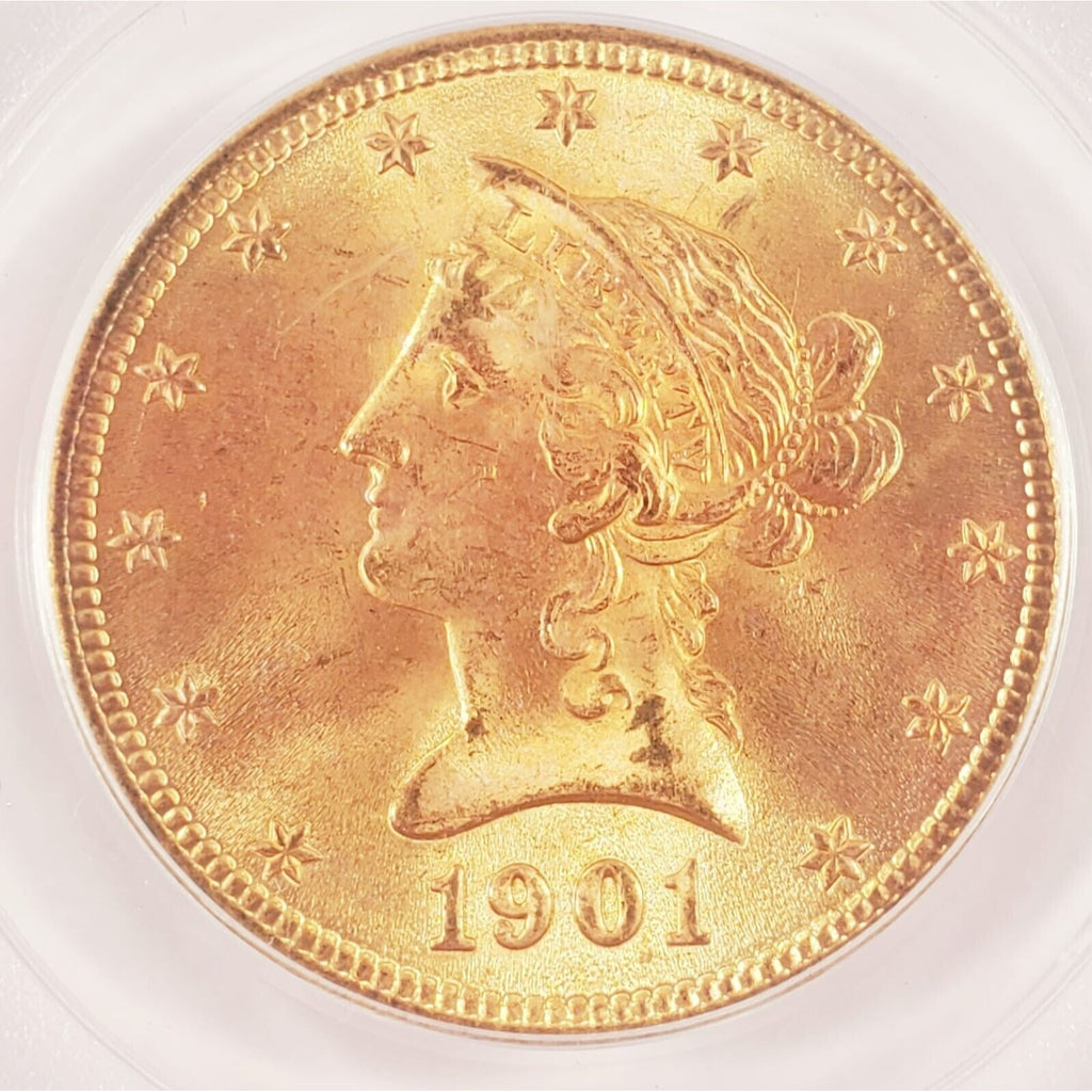 1901 $10 Gold Liberty Graded by PCGS as MS-65! Gorgeous Early Gold Eagle!