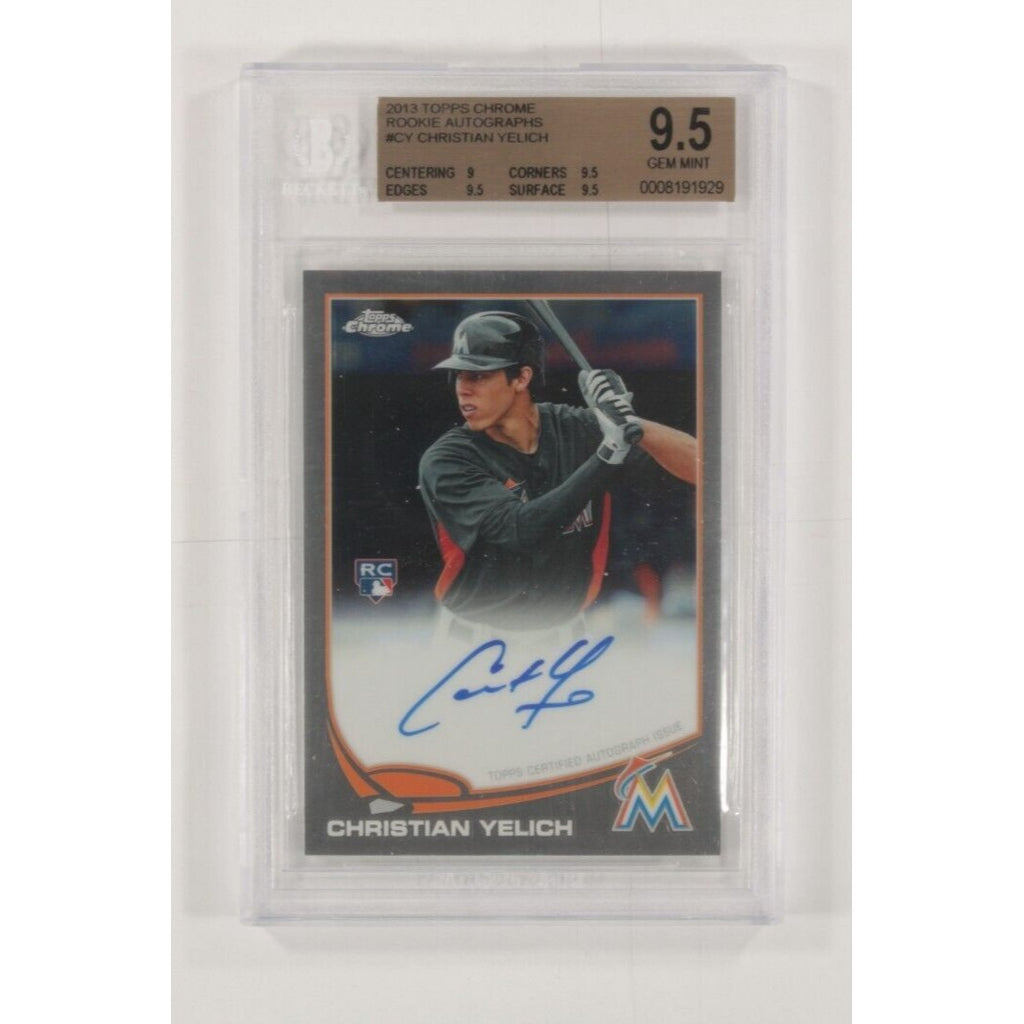 2013 Topps Chrome Rookie Autograph Christian Yelich BGS 9.5 Gem Mint #CY