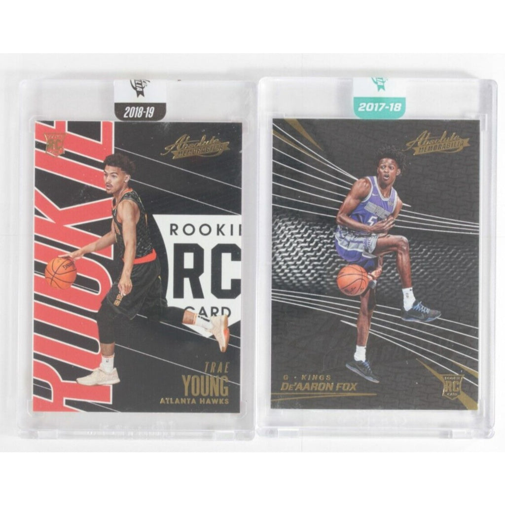 Lot Of 2 Ungraded Panini Absolute Memorabilia NBA Cards De Aaron Fox/Trae Young