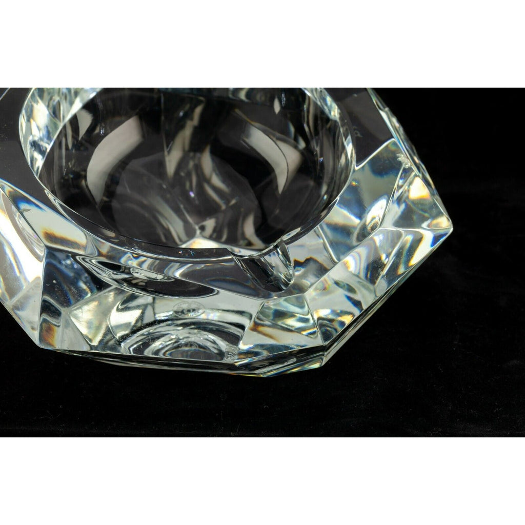 Baccarat Crystal Diamond Cut Ashtray 6" Some Damage