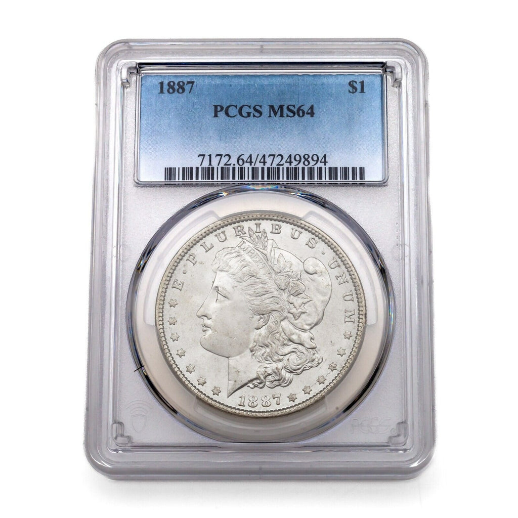 1887 $1 Silver Morgan Dollar Graded by PCGS as MS-64! Beautiful Color!