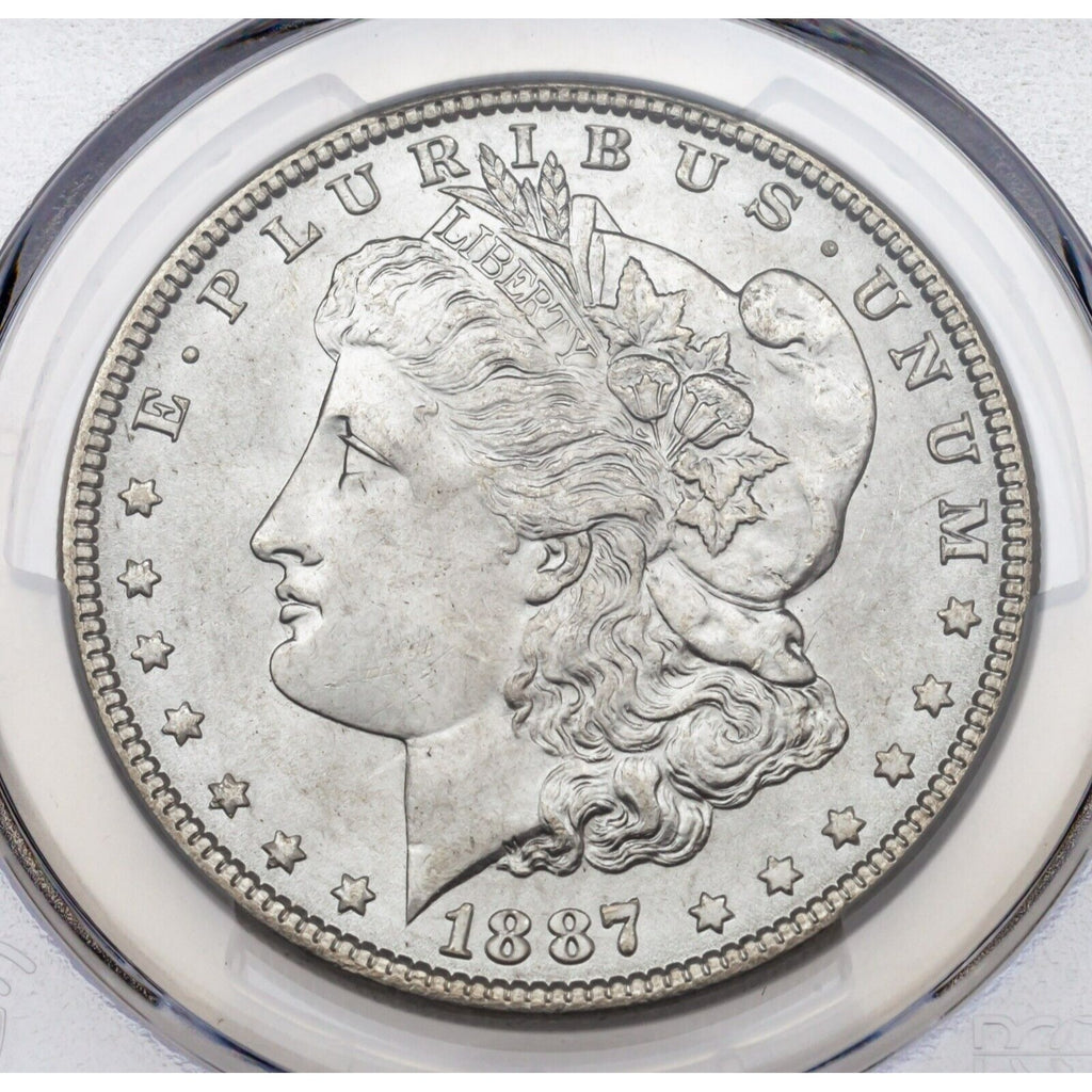 1887 $1 Silver Morgan Dollar Graded by PCGS as MS-64! Reverse Rim Toning