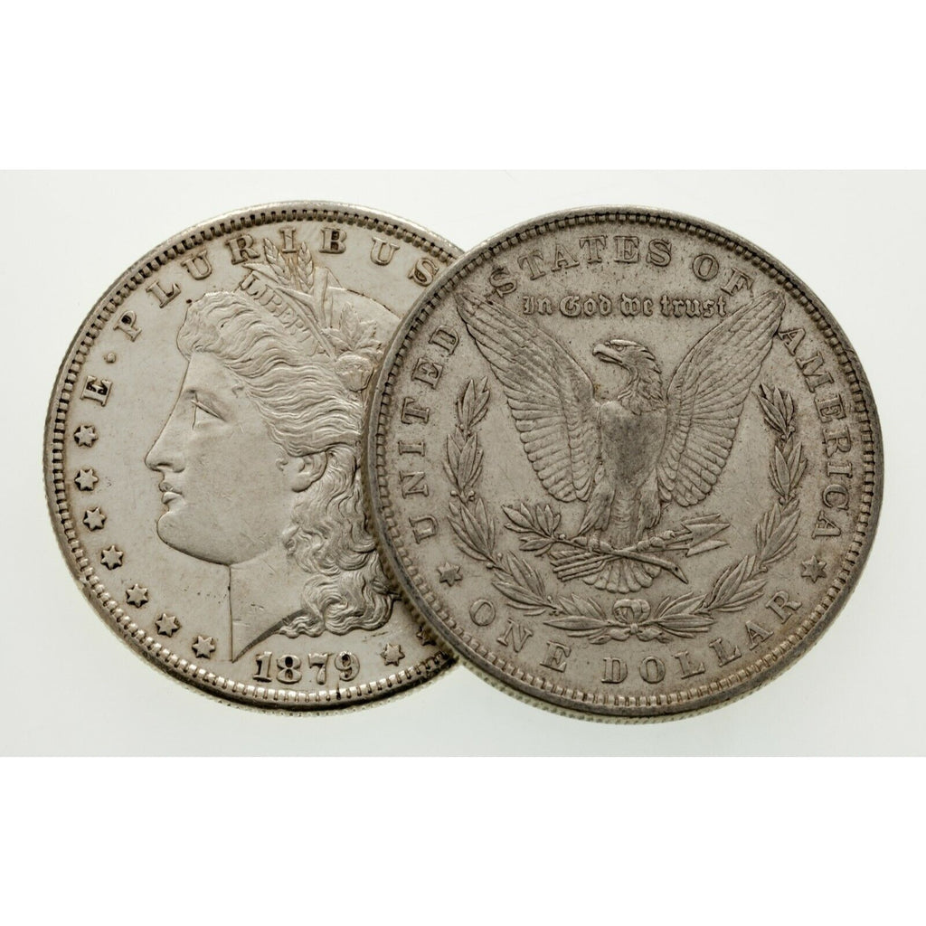 1879 & 1879-S $1 Silver Morgan Dollar Lot of 2 Coins in AU Condition