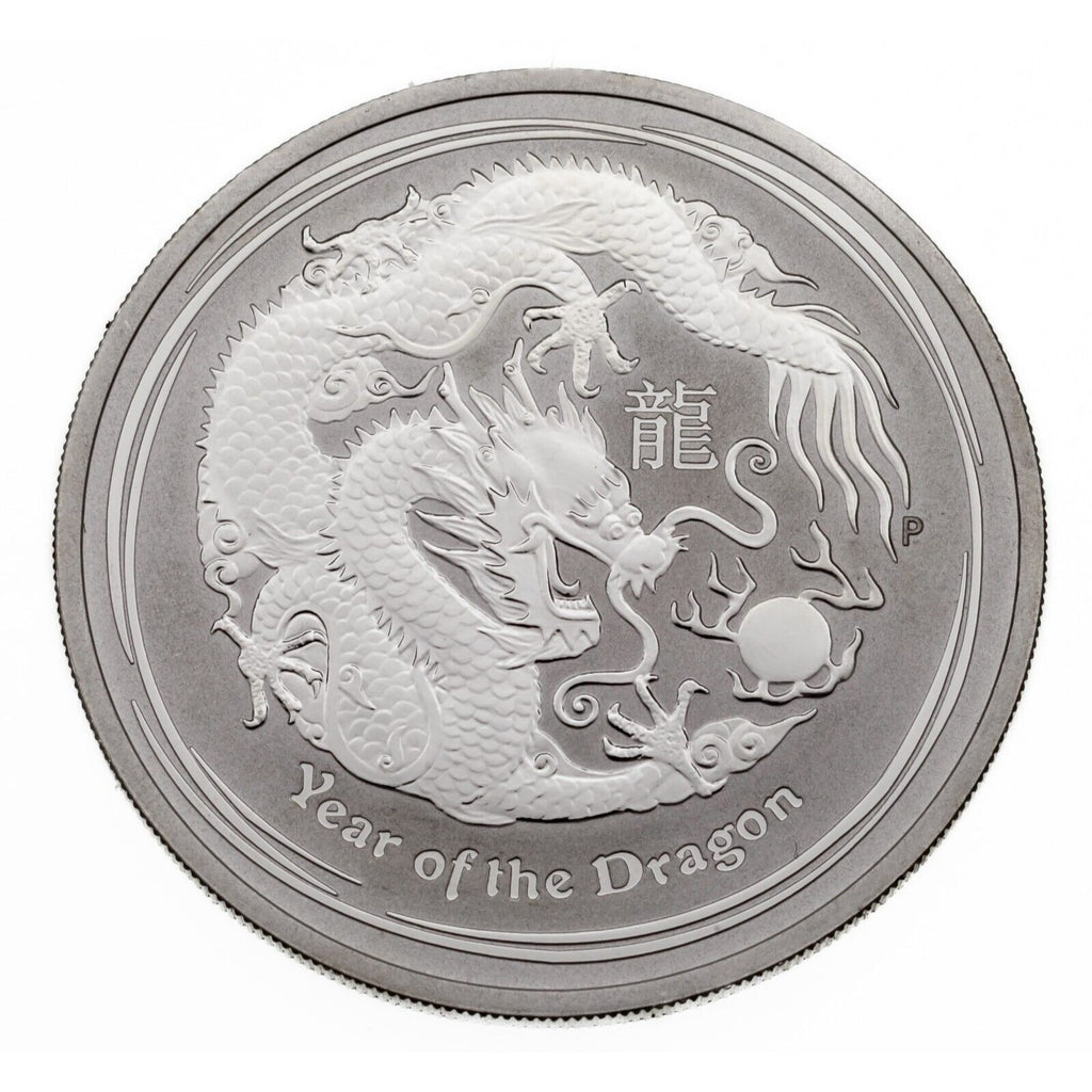 2012 Australia 1 Dollar Lunar Year of the Dragon 1 oz Silver BU Coin