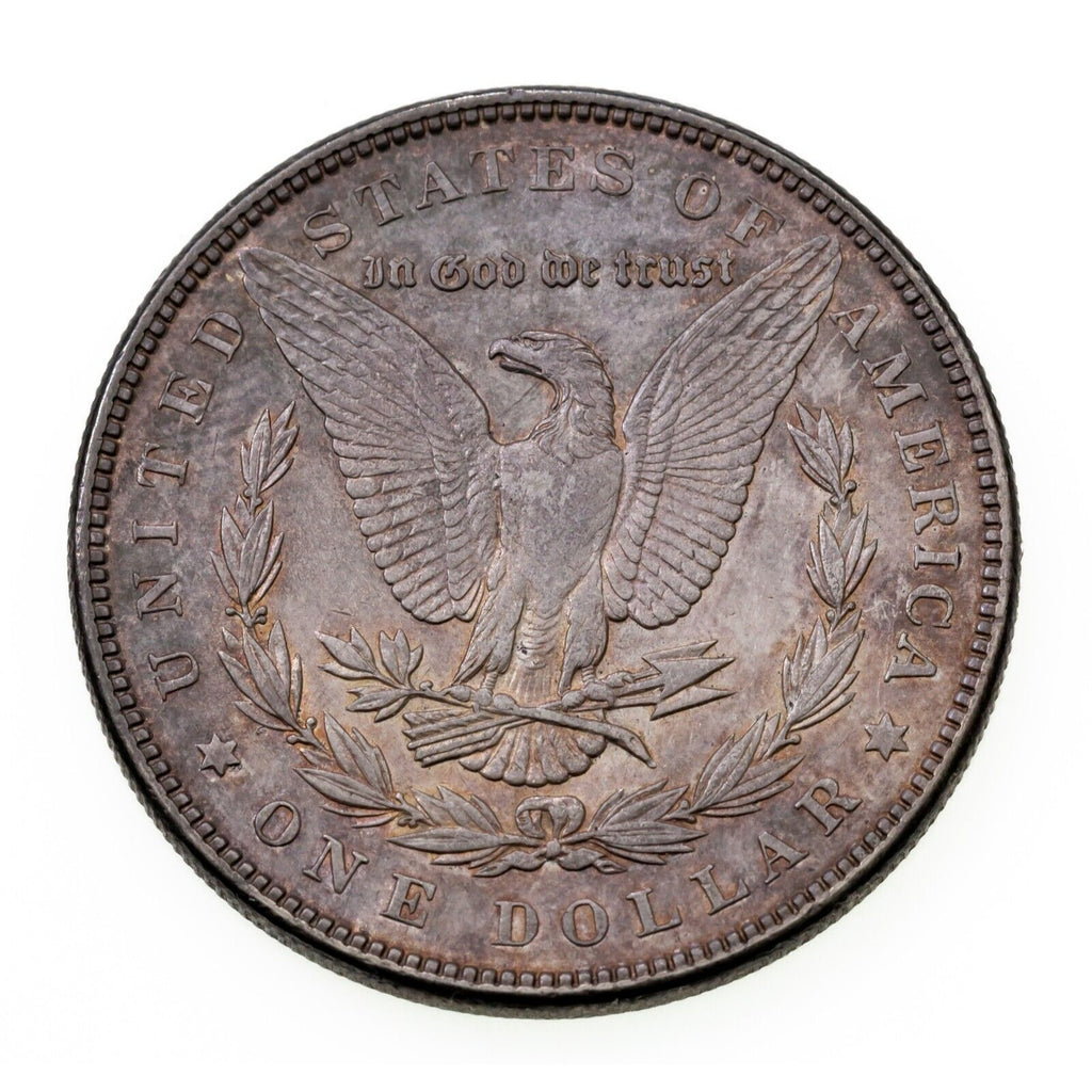 1886 $1 Silver Morgan Dollar in AU Condition, Nice Obverse Toning, Partial Clean