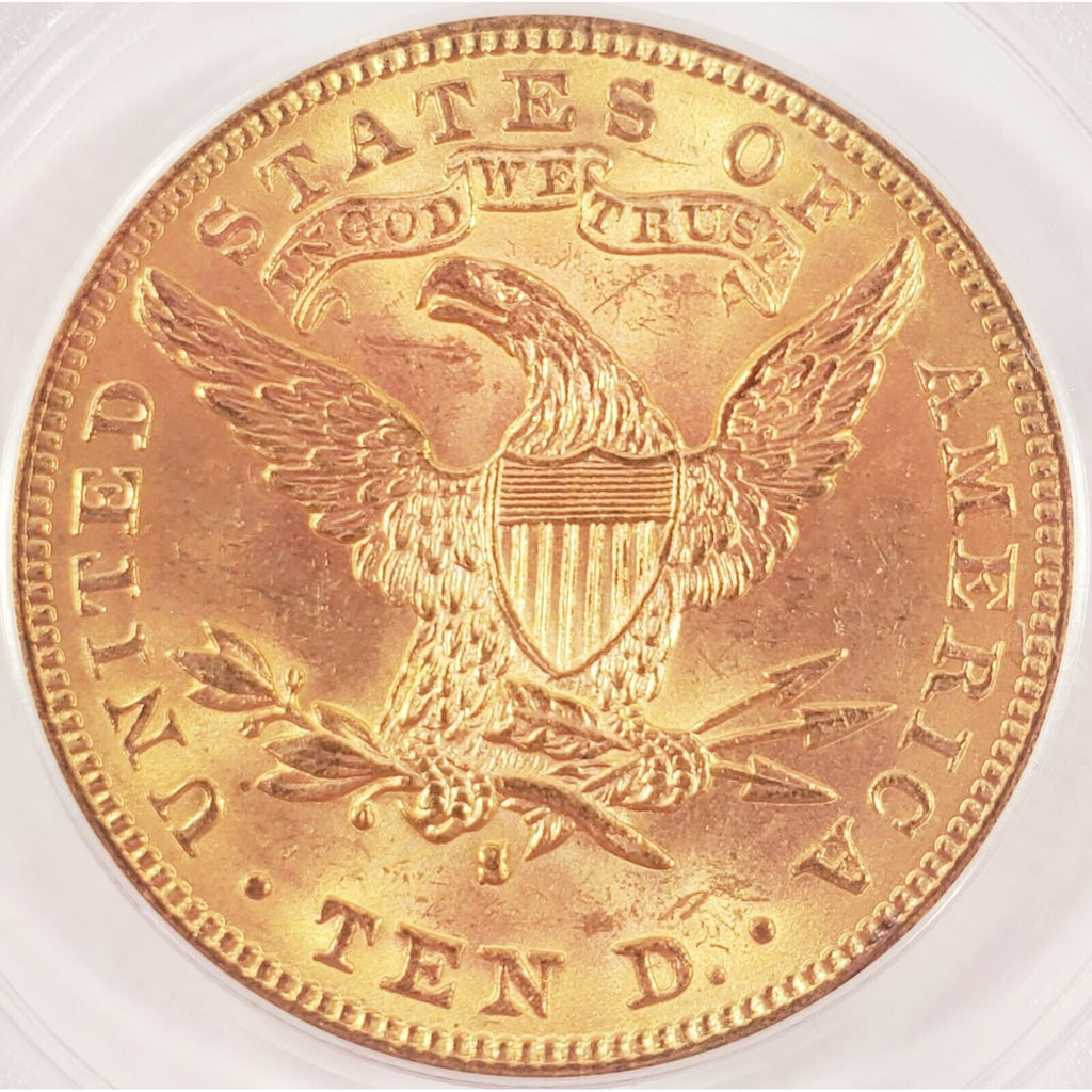 1889-S $10 Gold Liberty Eagle Graded by PCGS as MS-63! Gorgeous Early US Gold!