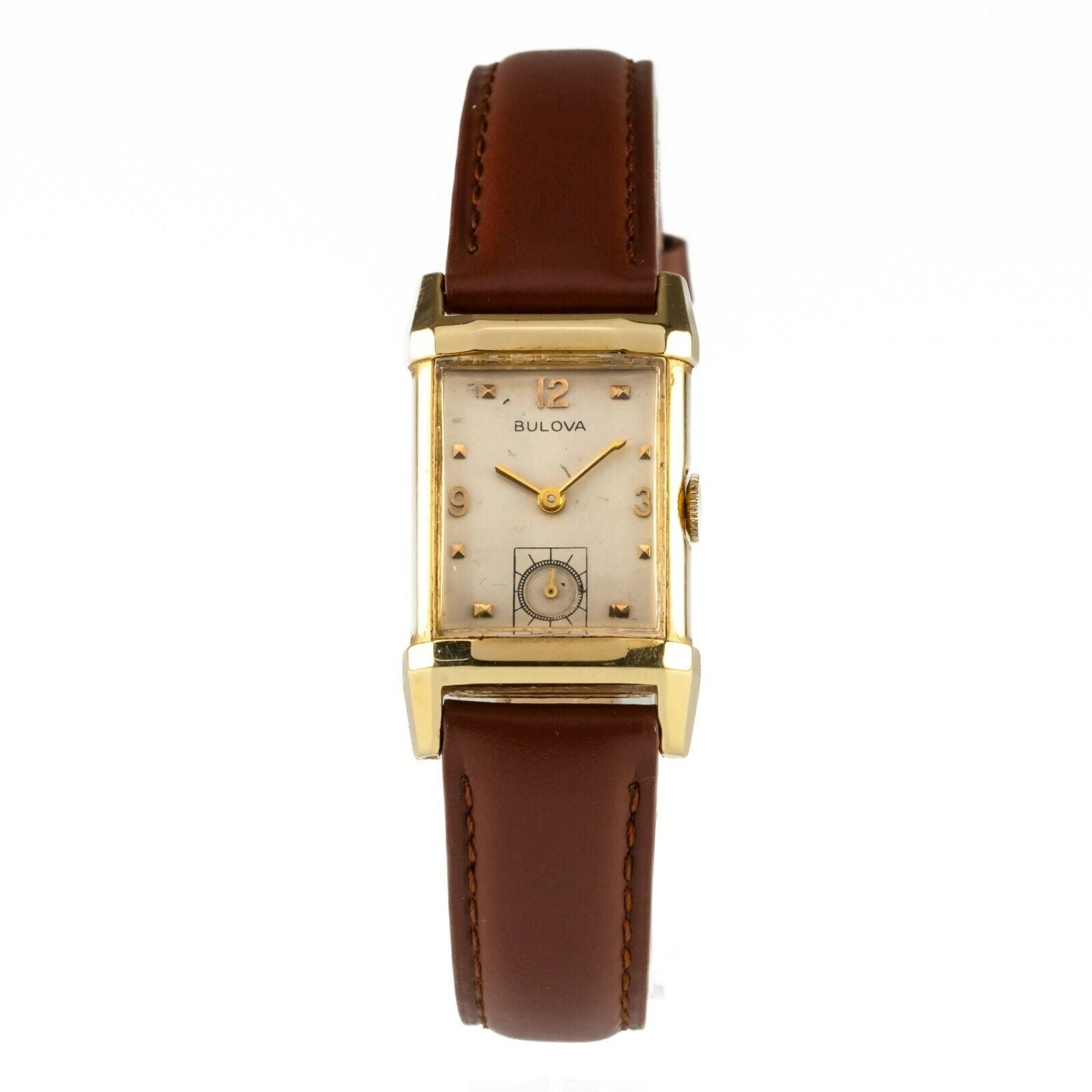 Bulova 14k Yellow Gold Men's Vintage Hand-Winding Dress Watch 7AK DMND Limited Bulova 14k Yellow Gold Men's Vintage Hand-Winding Dress Watch 7AK DMND Limited