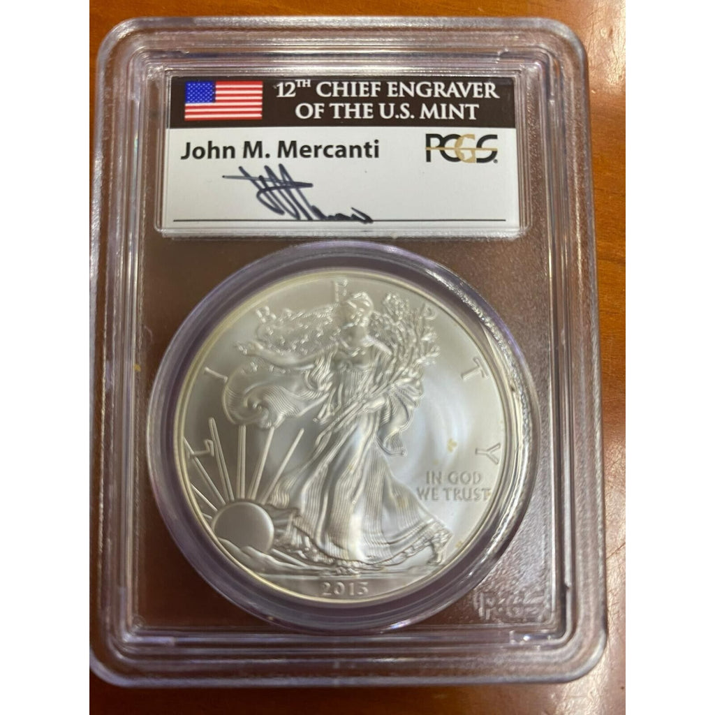 2013 S$1 Silver American Eagle Graded by PCGS as MS-70 First Strike Mercanti