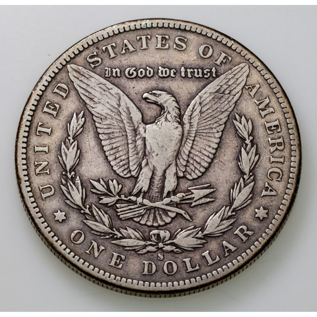 1896-S $1 Silver Morgan Dollar in Very Fine VF Condition, Natural Color