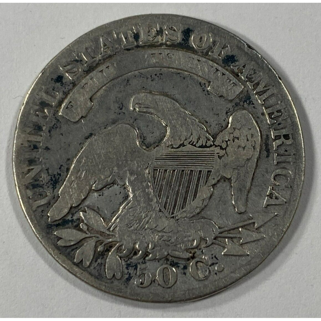 1833 50C Bust Half Dollar in Very Good VG Condition, Some Toning