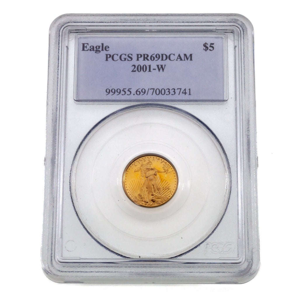 2001-W $5 Gold American Eagle Proof Graded by PCGS as PR69DCAM