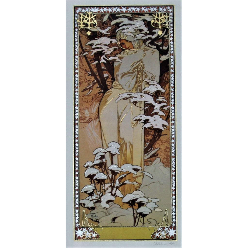 The Seasons: Winter (1900) by Alphonse Mucha Signed LE No. 127/475 Giclée