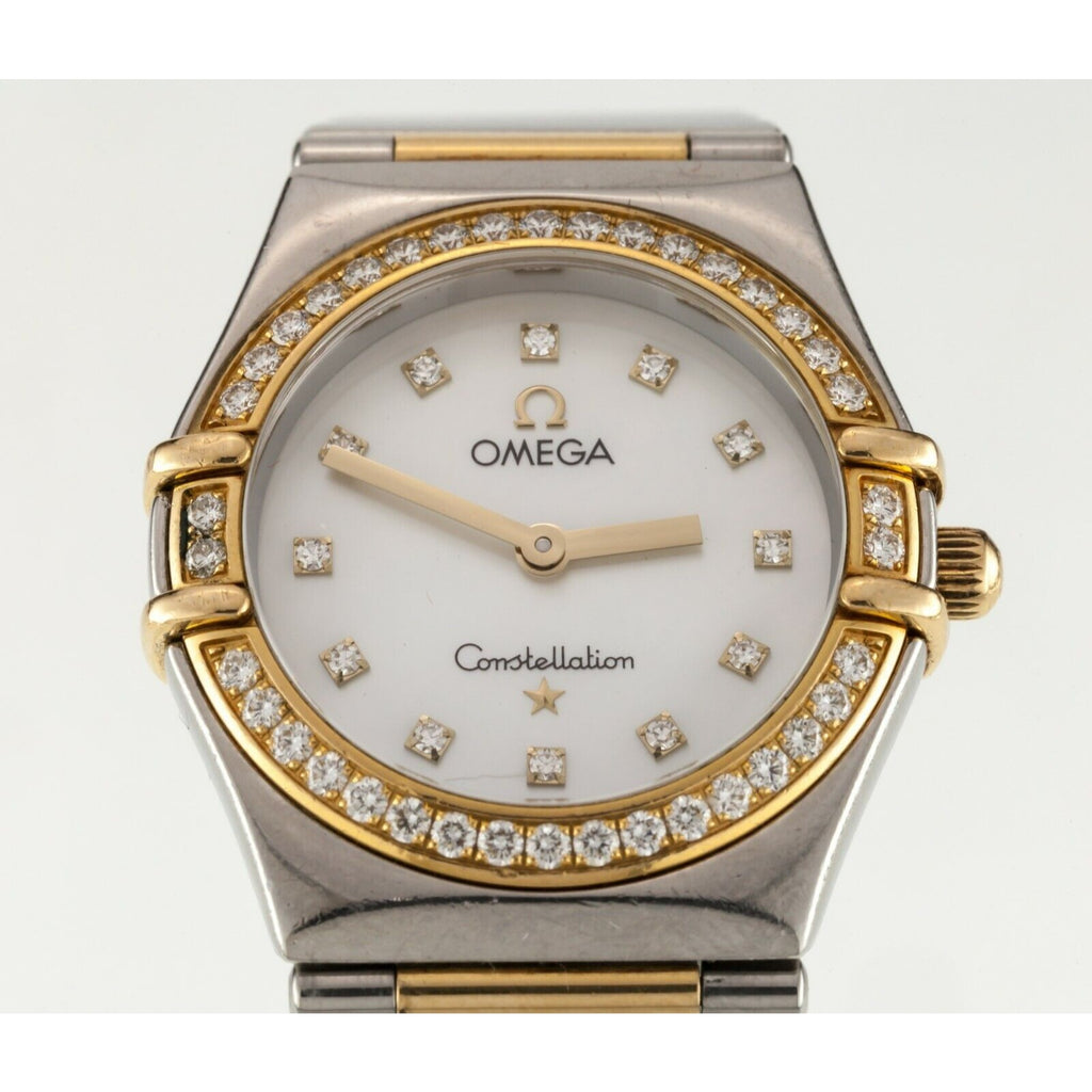 Omega Women's Constellation Quartz Two-Tone Watch MoP Diamond 1376.75 Box/Papers