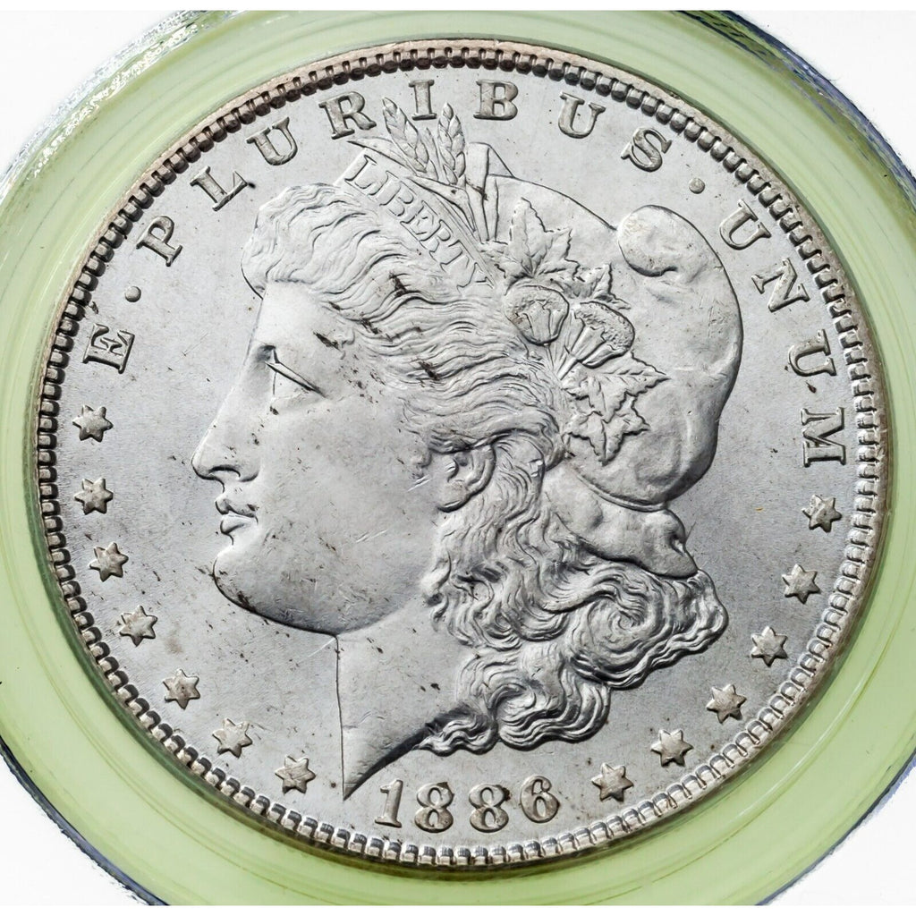 1886 $1 Silver Morgan Dollar Graded by PCGS as MS-64! Great Morgan