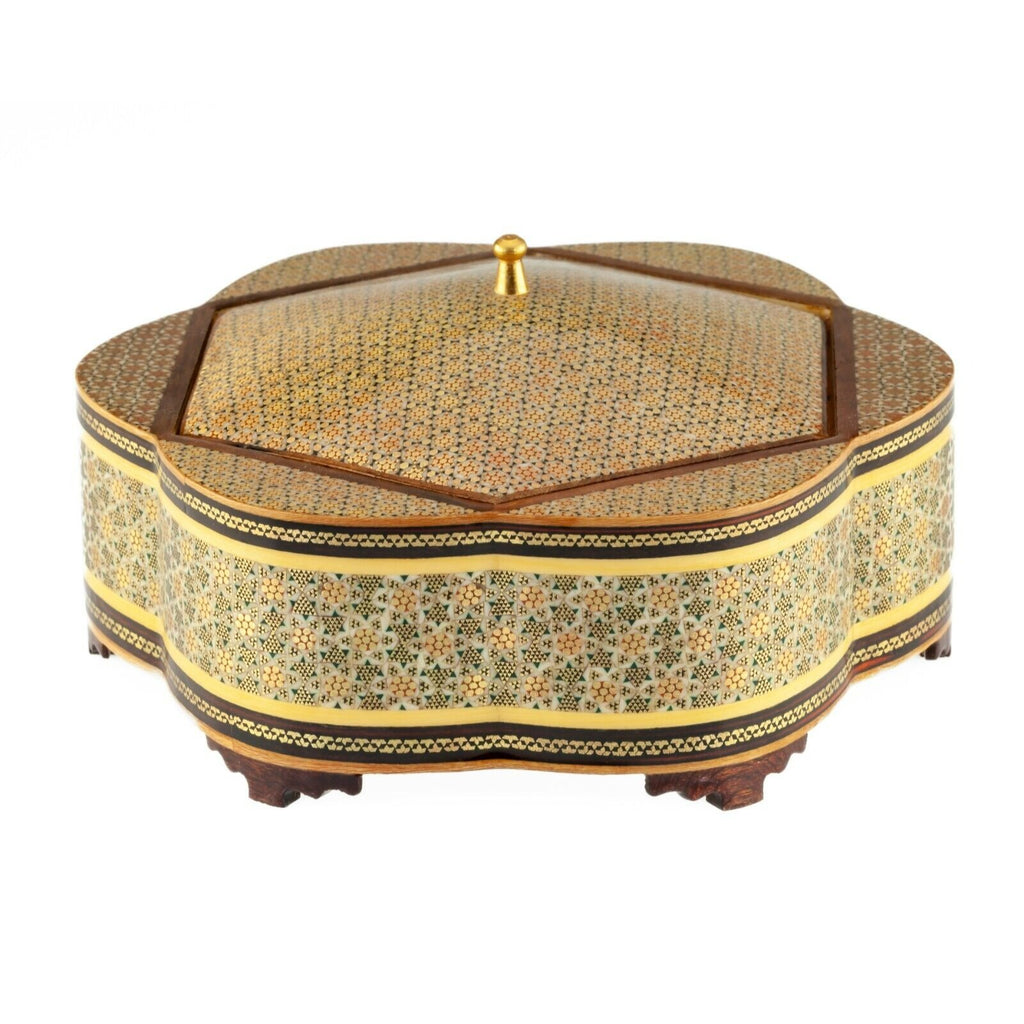 Persian Khatam Wooden Candy Box with Gorgeous Pattern