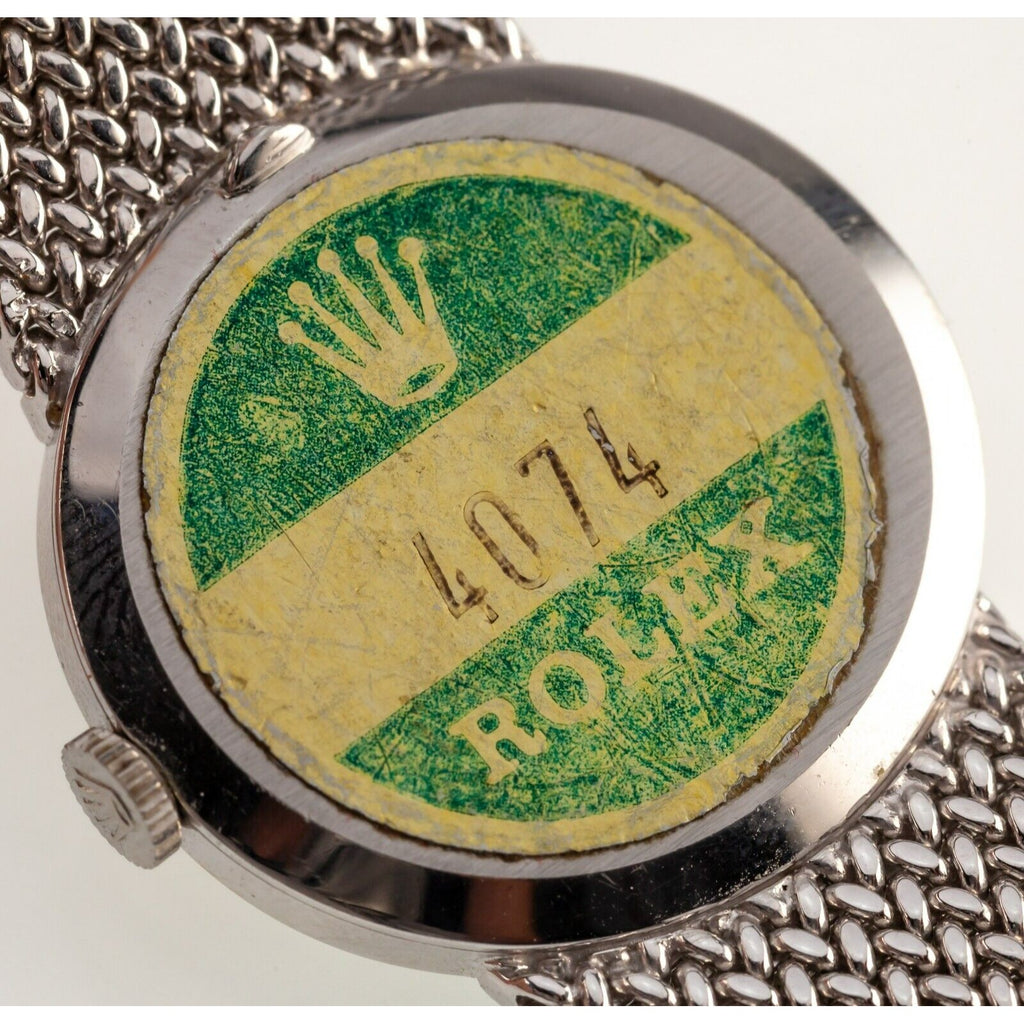 Rolex Women's 18k White Gold Hand-Winding Cellini Original Band 4074