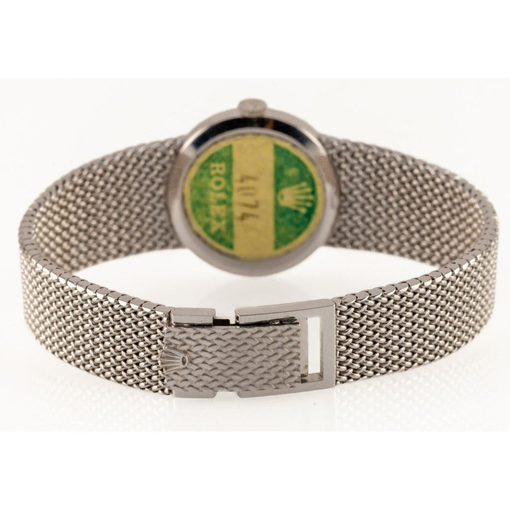 Rolex Women's 18k White Gold Hand-Winding Cellini Original Band 4074