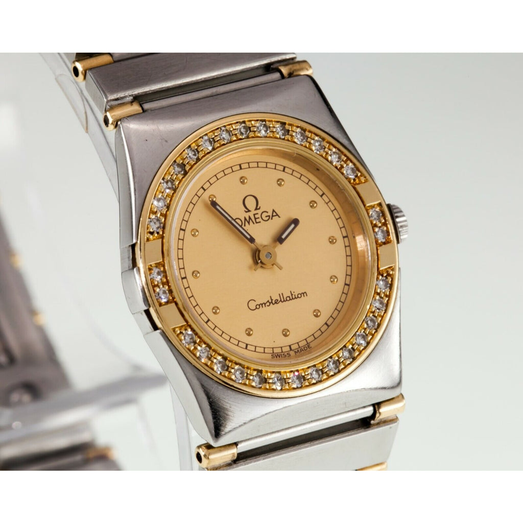 Omega Ladies Mini Constellation Two-Tone Quartz Watch w/ Diamonds