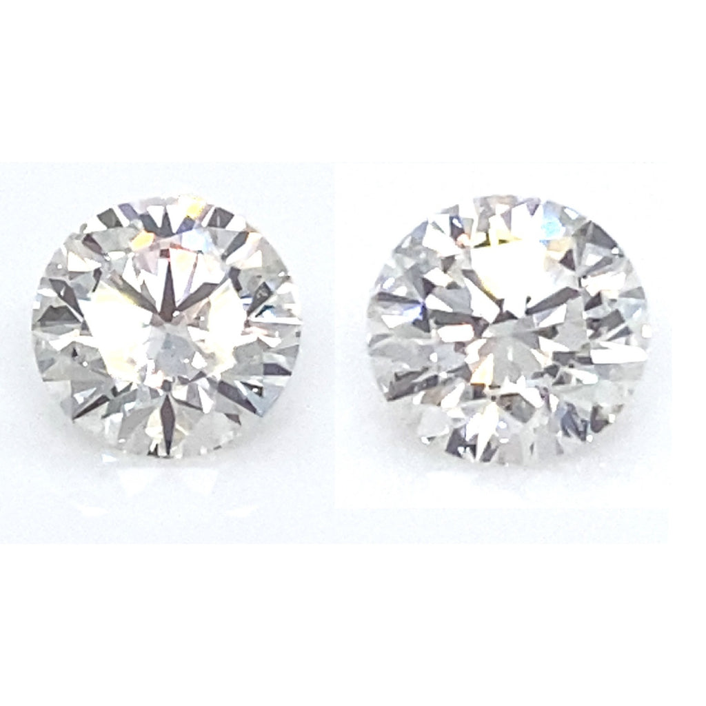 Lot of 2 CVD Lab Grown Round Cut Diamonds IGI Certified TCW = 4.86 Cts G VS2+