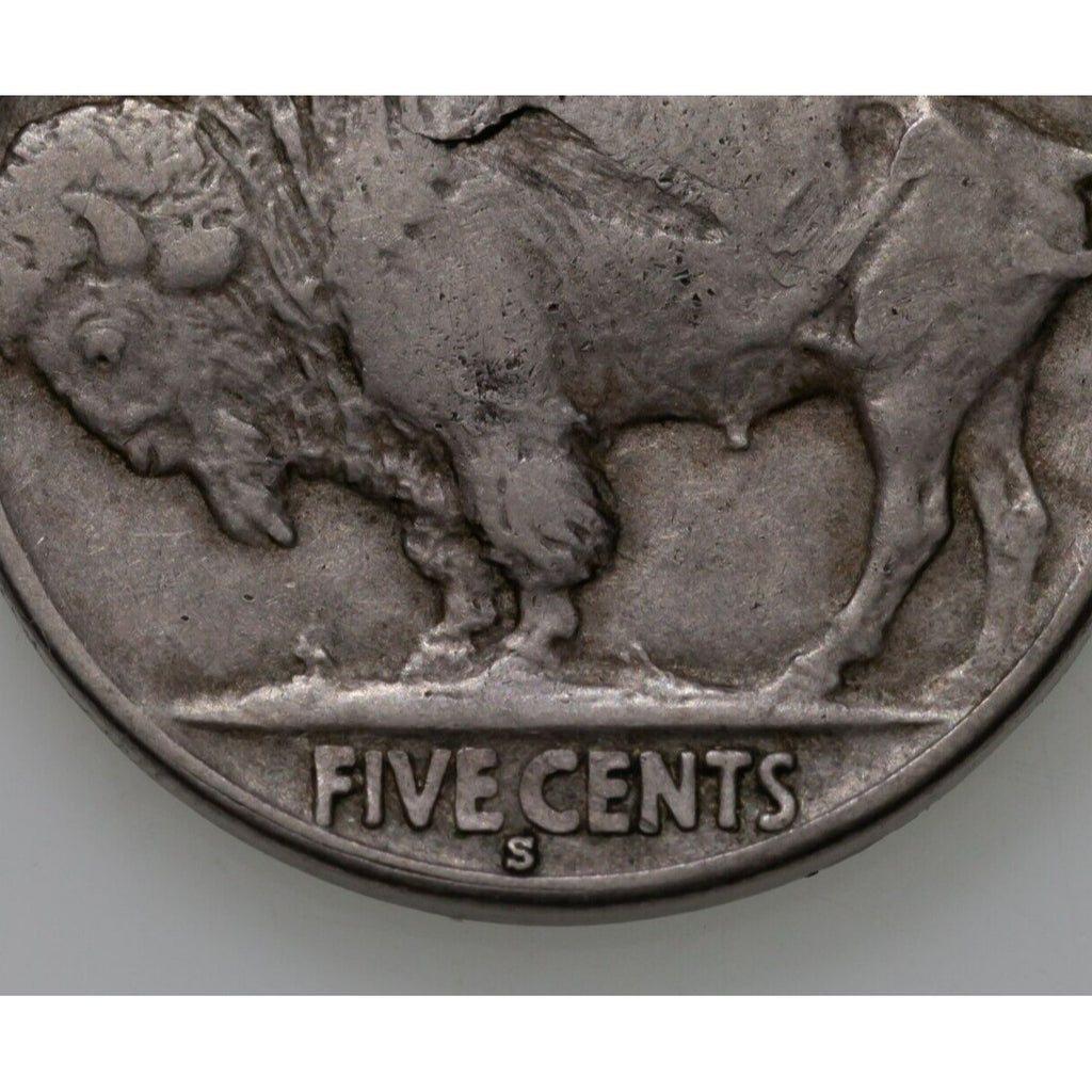 1919-S 5C Buffalo Nickel in Extra Fine XF Condition, Full Horn w/ Tip