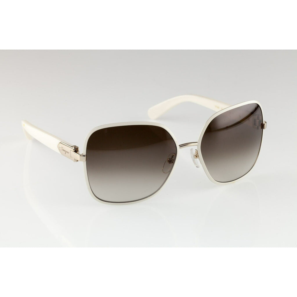 Salvatore Ferragamo White Frames Gray Gradient Sunglasses SF150S w/ Case