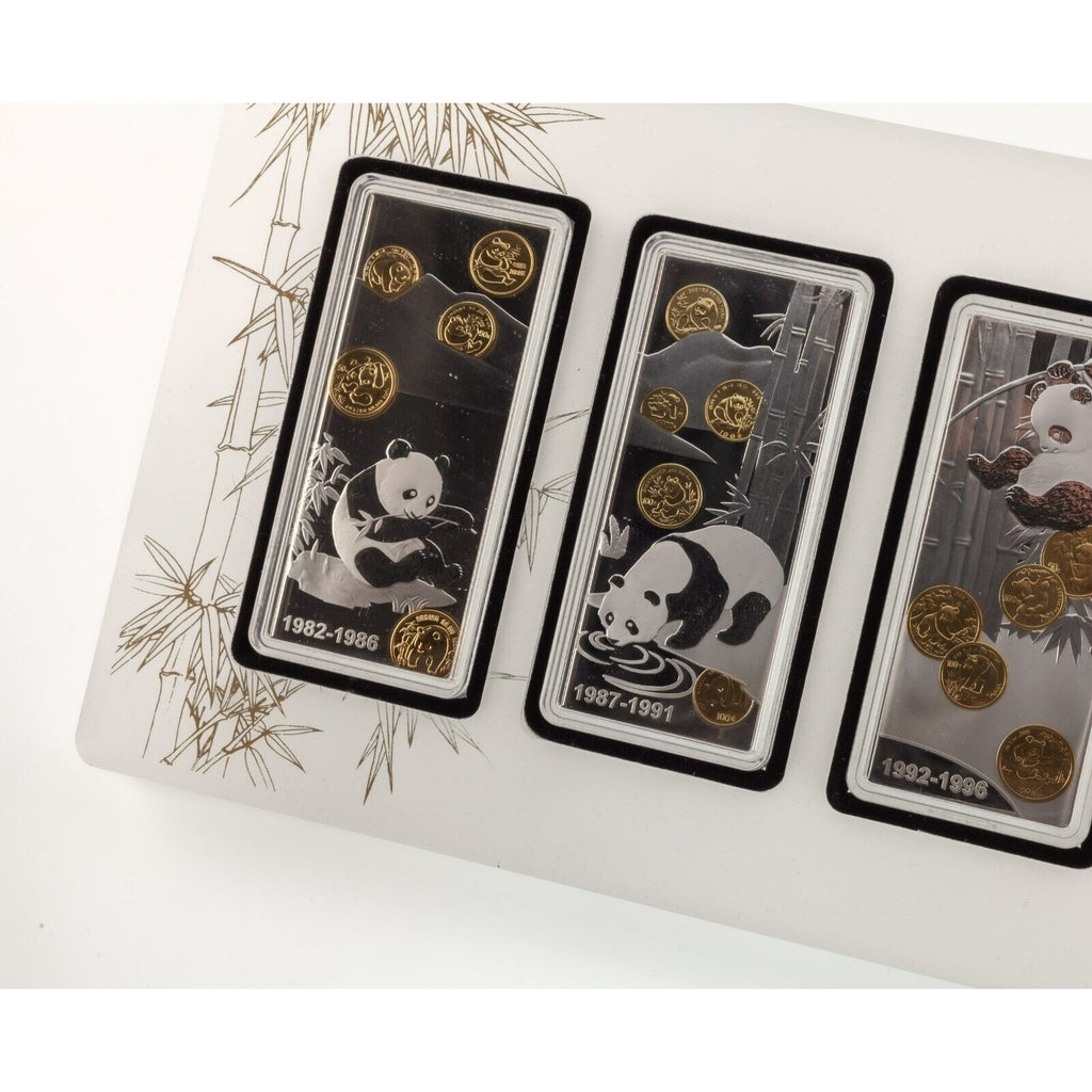 2017 China 7 Piece 50 gram Silver Bar 35th Anniversary Panda Set NGC Gem Proof