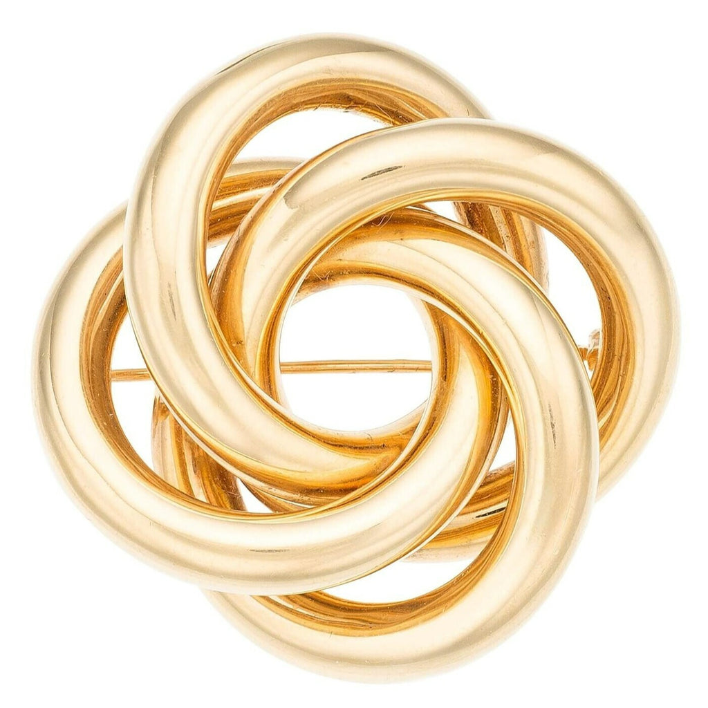 Tiffany & Co. 14k Yellow Gold Vintage Quatrefoil Brooch Nice Size!