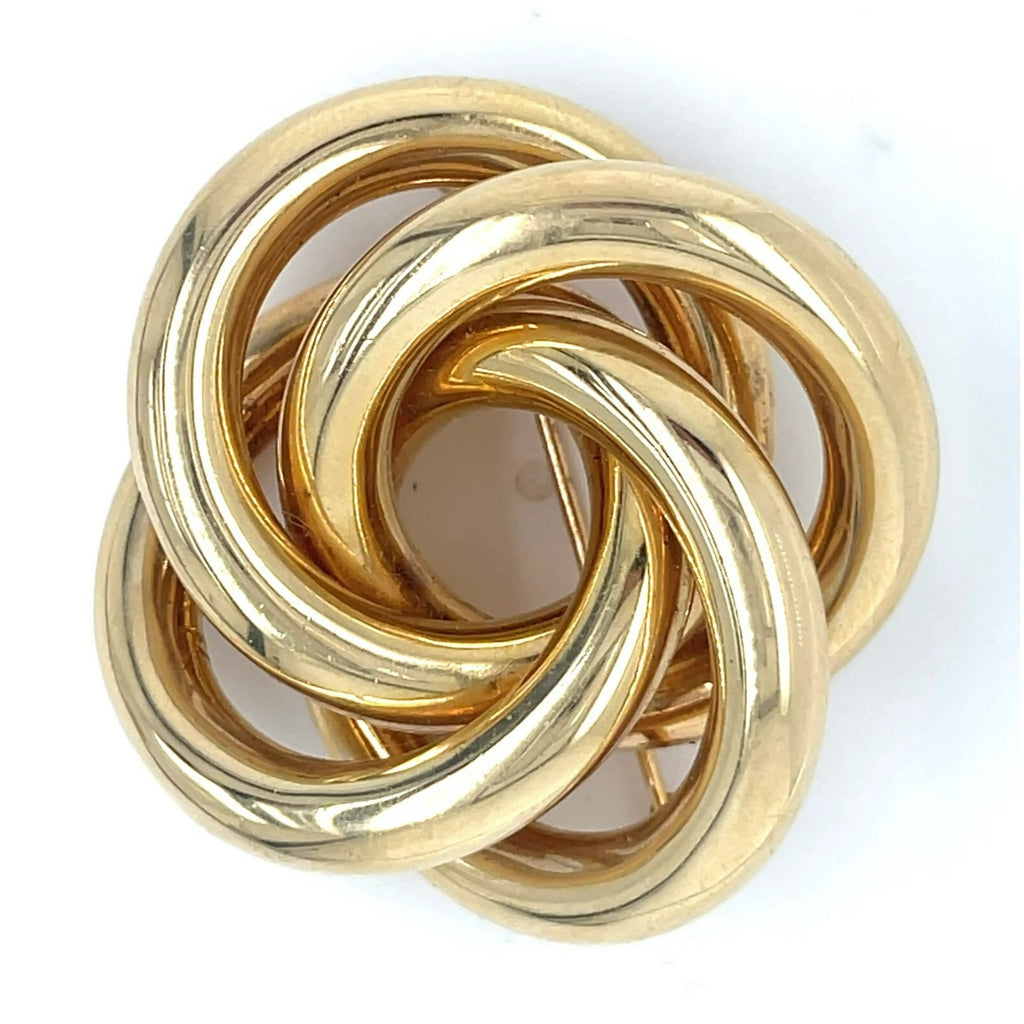 Tiffany & Co. 14k Yellow Gold Vintage Quatrefoil Brooch Nice Size!