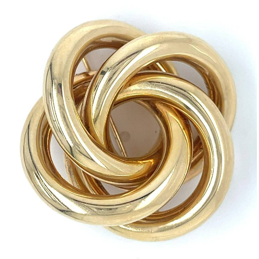 Tiffany & Co. 14k Yellow Gold Vintage Quatrefoil Brooch Nice Size!