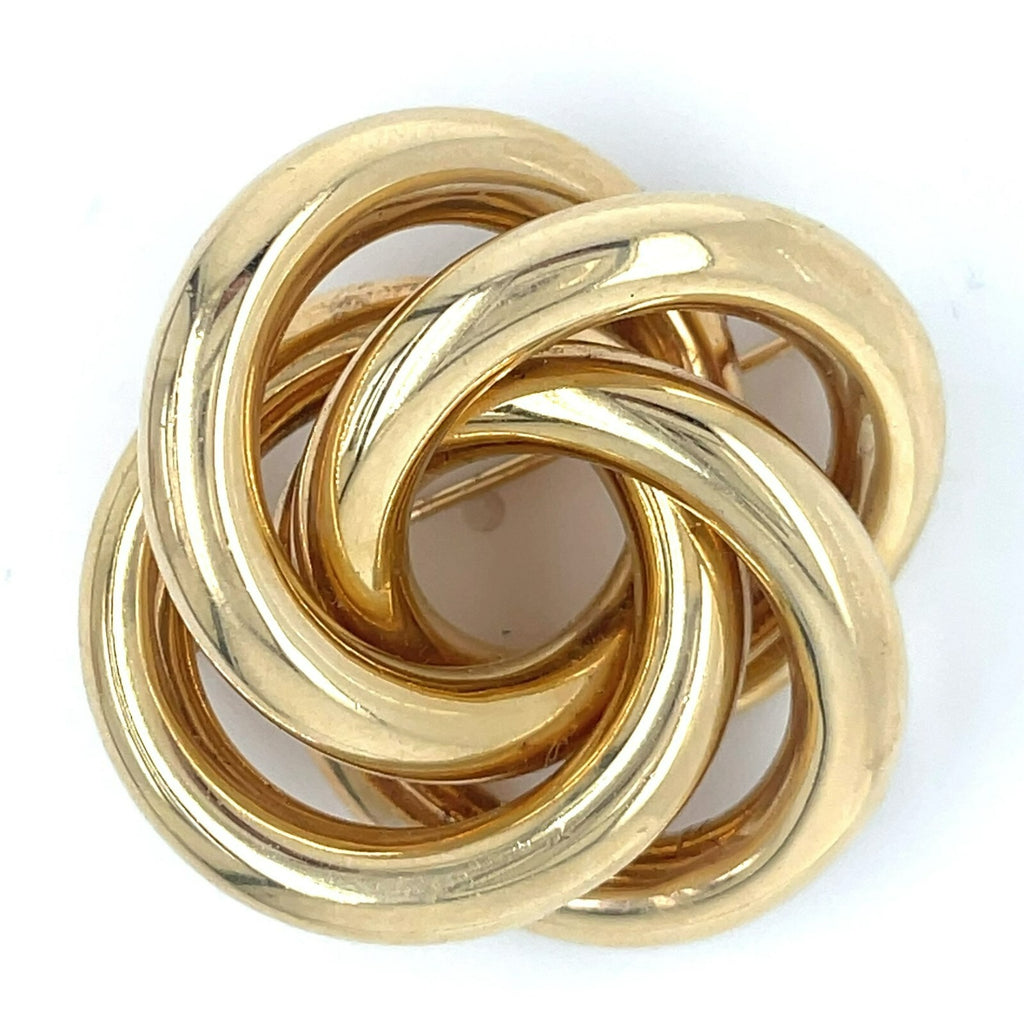 Tiffany & Co. 14k Yellow Gold Vintage Quatrefoil Brooch Nice Size!