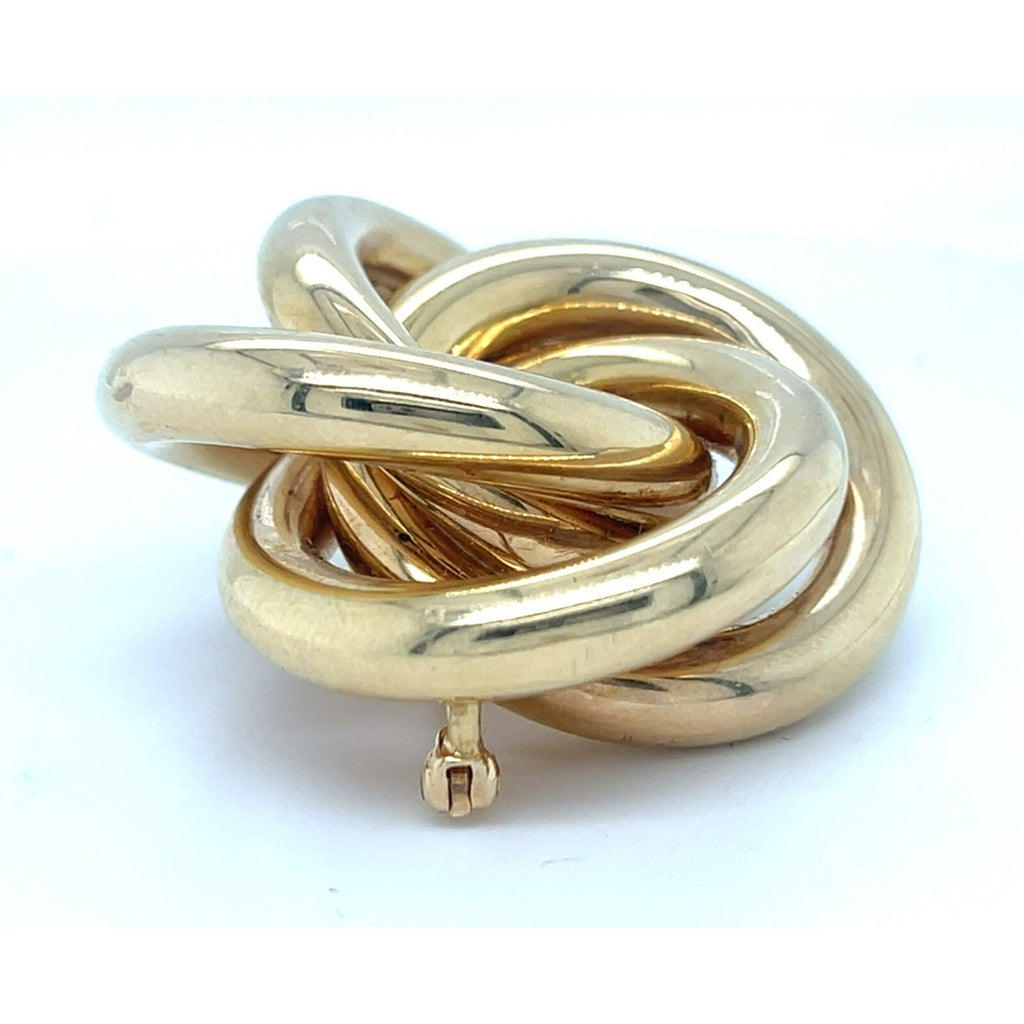 Tiffany & Co. 14k Yellow Gold Vintage Quatrefoil Brooch Nice Size!