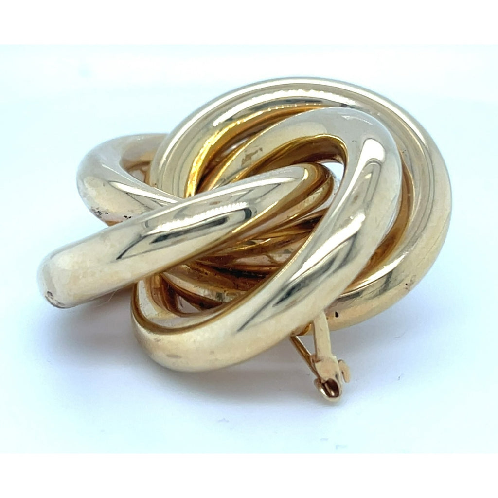 Tiffany & Co. 14k Yellow Gold Vintage Quatrefoil Brooch Nice Size!